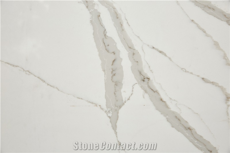 Polished Quartz Calacatta White 12 Vw-201729 Quartz Tiles&Slabs