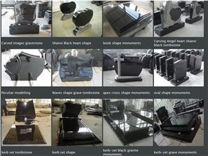 Absolute Black Monument & Tombstone,Grey Granite Tombstone