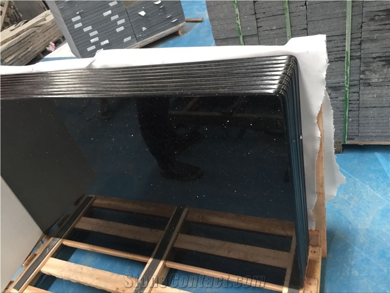 Indian Black Galaxy Granite Work Tops, Restaurant Table Tops