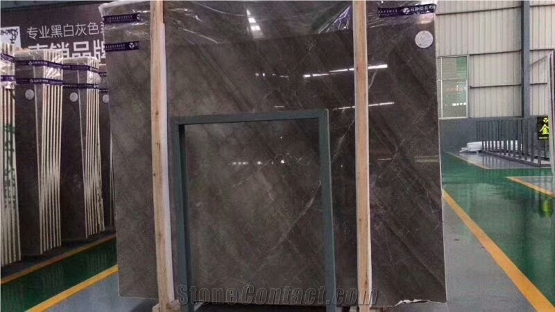 45 Degree Grey Marble Slab for Interior Wall and Floor Covering