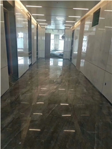 45 Degree Grey Marble Slab for Interior Wall and Floor Covering