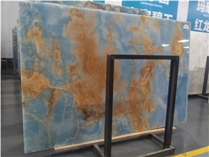 Blue Onyx with Backlighting for Table Tops