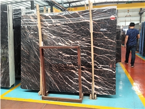 China Gold Inlaid with Jade Marble Tiles & Slabs for Floor/Wall Decor