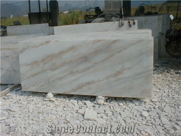 China Guangxi White Marble Polishing Slabs/Wall & Floor Tiles