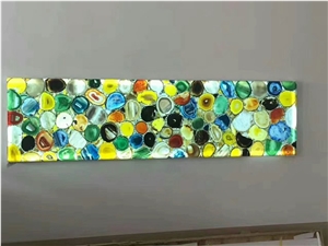 Multicolor Agate Semi-Precious Stone/Backlit/Polished/Gemstone Slabs