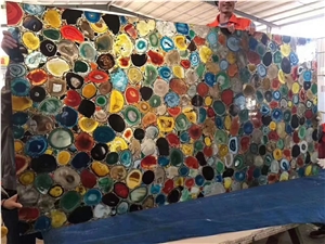 Multicolor Agate Semi-Precious Stone/Backlit/Polished/Gemstone Slabs