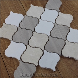 New Design Mosaic Tile/Athens Grey Marble/Wood Vein Grey/White Oak