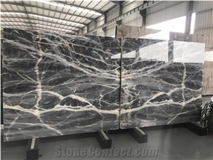 Ocean Grey Wood Vein Marble High Polished Slabs for Background Wall