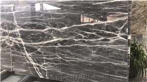 Ocean Grey Wood Vein Marble High Polished Slabs for Background Wall