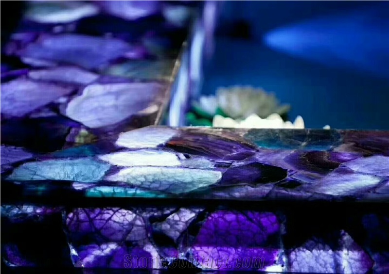 Semiprecious Purple Stone for Countertop Tabletop