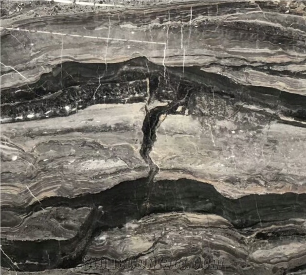 Venes Dark Grey Marble for Interior Wall and Floor Covering/Polished