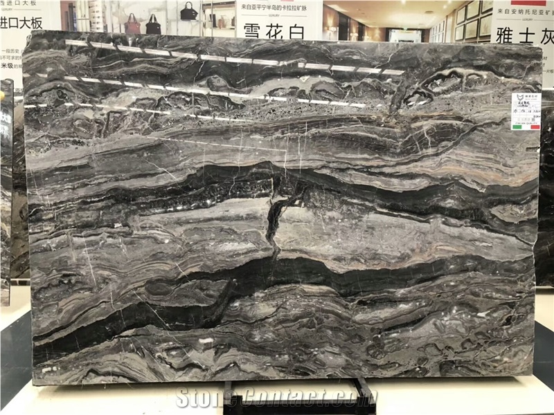 Venes Dark Grey Marble for Interior Wall and Floor Covering/Polished