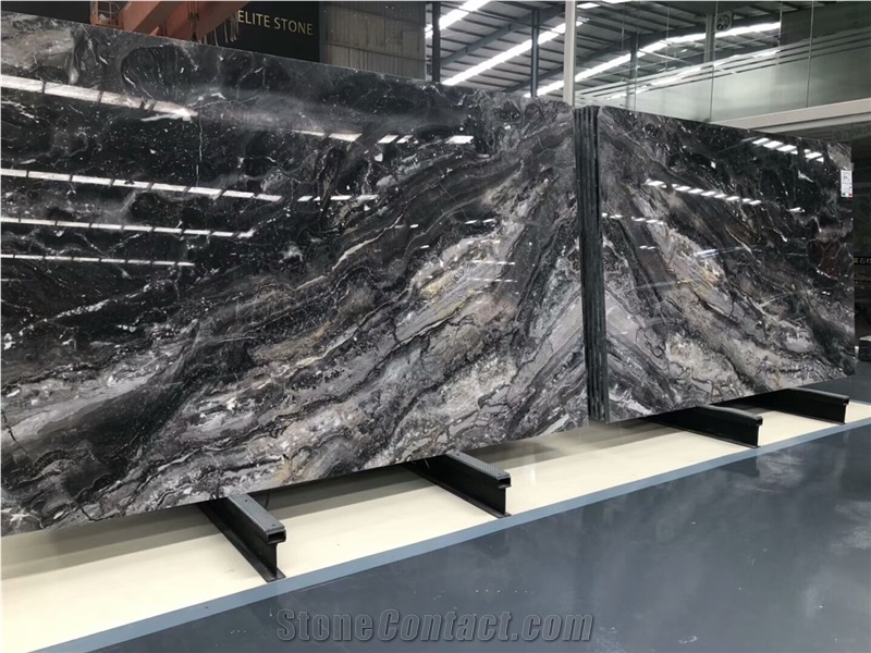 Venes Dark Grey Marble for Interior Wall and Floor Covering/Polished