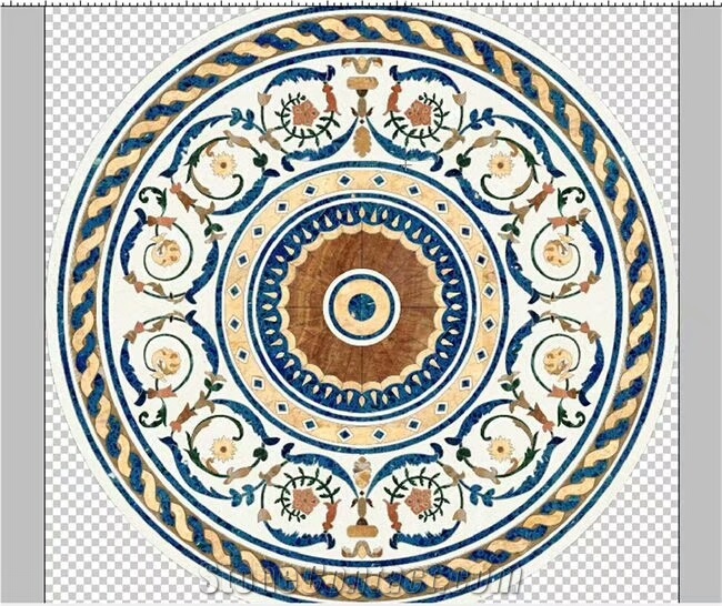 Waterjet Medallions for Pool Coping and Window Sill Multicolor