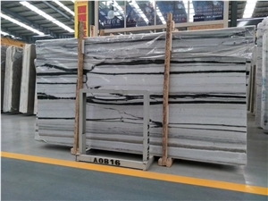 White with Black Line Veins Marble Tiles for Wall and Floor Covering