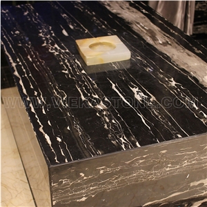Silver Dragon China Nero Portoro Marble Countertop Vanity Top