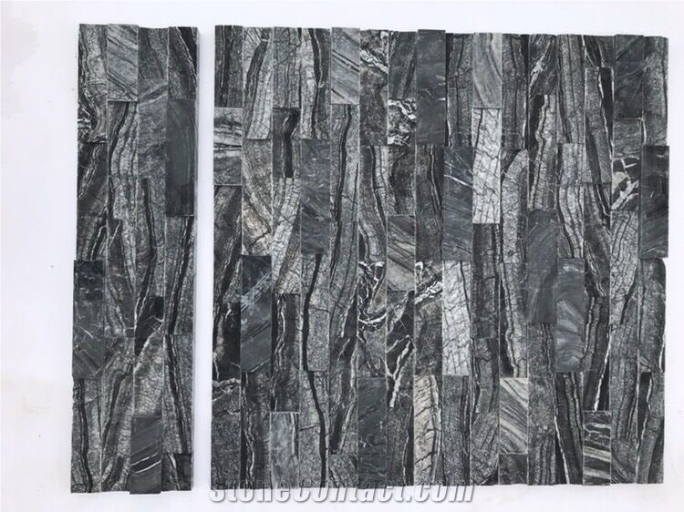 Black Perlino Cultured Stone Ledge Stone Wall Panel Wall Cladding
