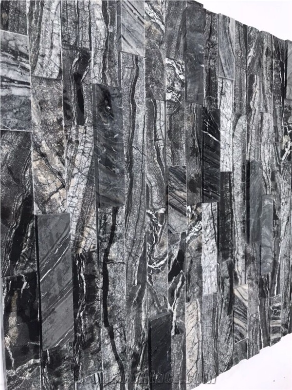 Black Perlino Cultured Stone Ledge Stone Wall Panel Wall Cladding