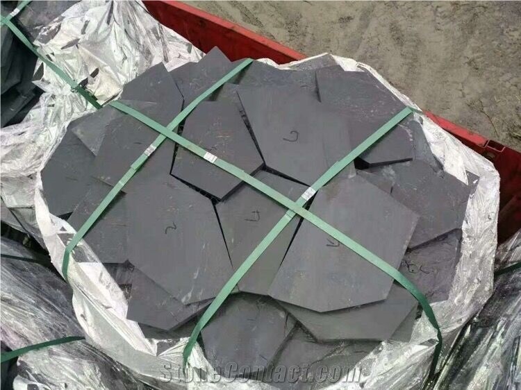 Black Slate Random Flagstone for Floor and Wall ,Paving