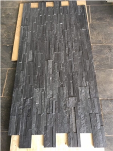 China Black Slate Cultured Stone Natural Face Wall Stone Panel