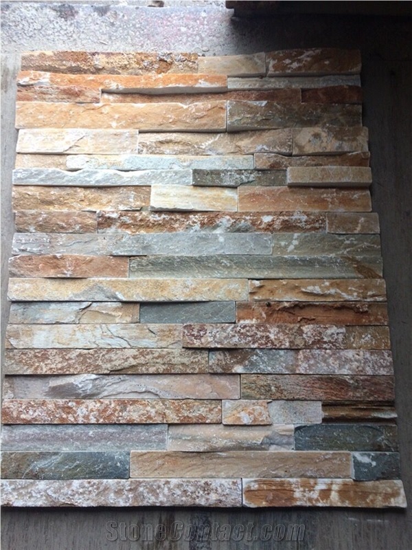 China Culture Stone Slate Yellow Wall Stone Panels