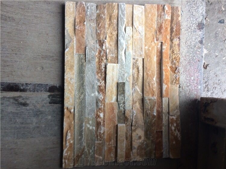 China Culture Stone Slate Yellow Wall Stone Panels