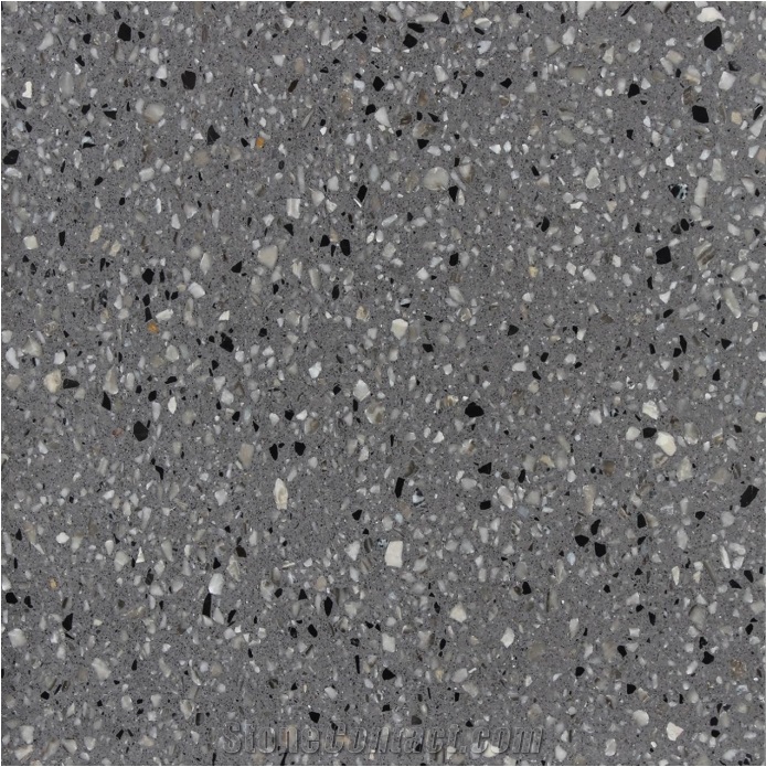 Dark Grey Terrazzo Tiles, Artificial Stone Tiles, Tt001u
