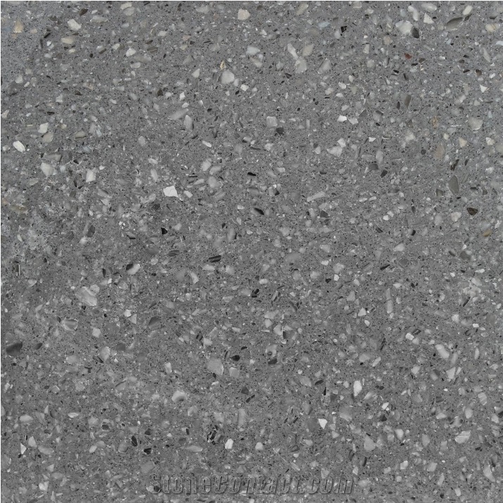 Dark Grey Terrazzo Tiles, Artificial Stone, Tt002u