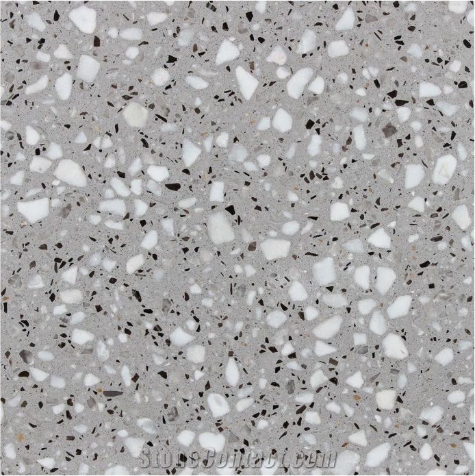 Light Grey Terrazzo Tiles, Artificial Stone, Tt004n