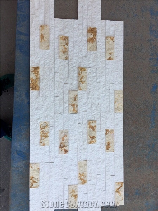 Marble Cultured Stone Ledge Stone Wall Cladding Feather Wall