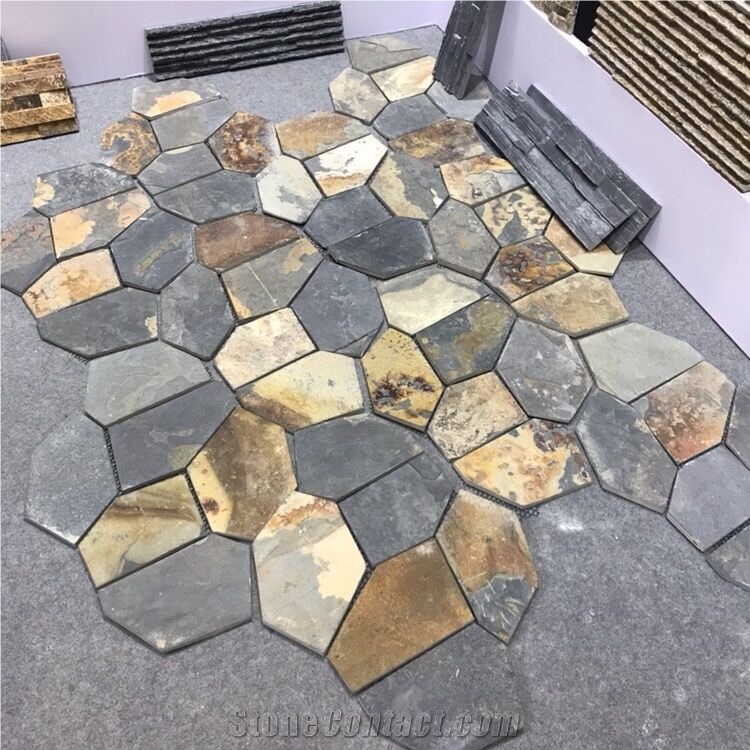 Rusty Meshed Flagstone Multicolor for Outdoor Tile,Paving,Wall