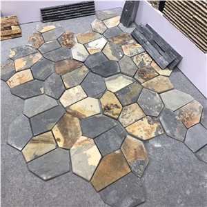 Rusty Meshed Flagstone Multicolor for Outdoor Tile,Paving,Wall