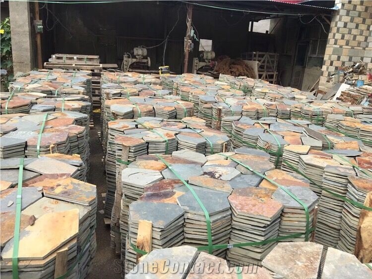 Rusty Meshed Flagstone Multicolor for Outdoor Tile,Paving,Wall
