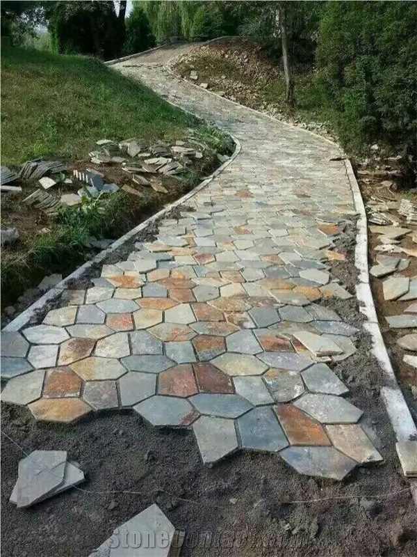 Rusty Meshed Flagstone Multicolor for Outdoor Tile,Paving,Wall