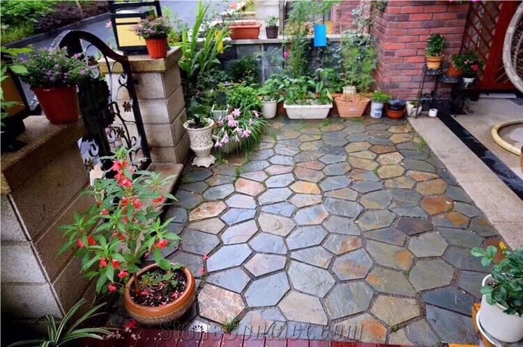 Rusty Meshed Flagstone Multicolor for Outdoor Tile,Paving,Wall