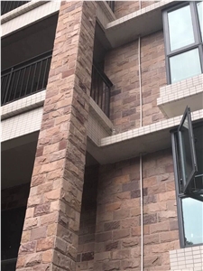 Sorgho Red Sandstone Cultured Stone Wall Tile Wall Panels/Cladding