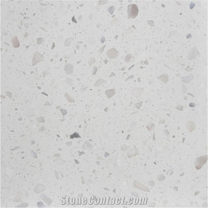 White Terrazzo Tiles, Artificial Stone Tiles, Tt002g