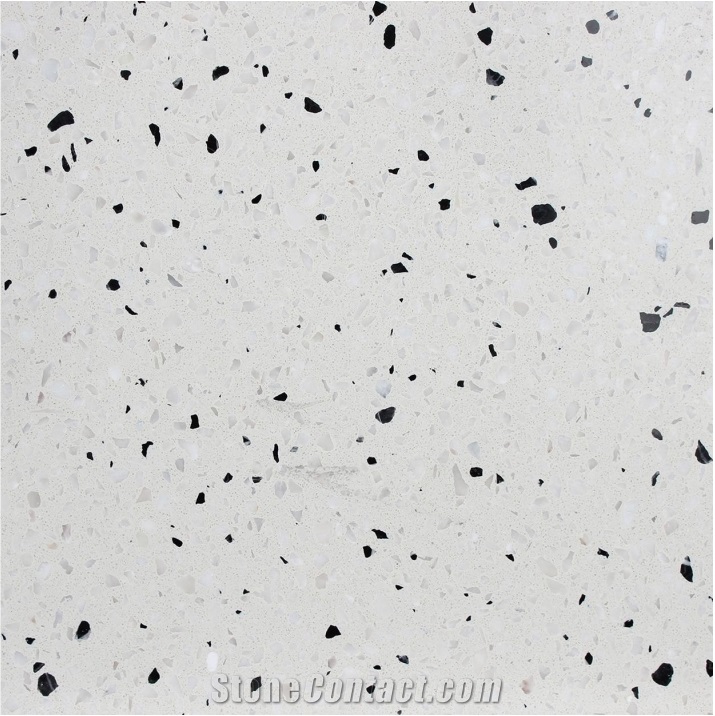 White Terrazzo Tiles, Artificial Stone, Tt002n