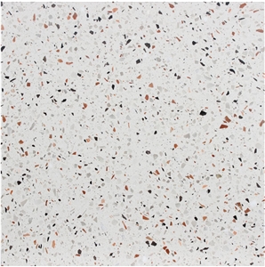 White Terrazzo Tiles, Artificial Stone, Tt006g