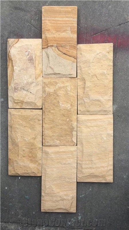 Yellow Sandstone Cultured Stone Wall Panel/Cladding Feature Wall
