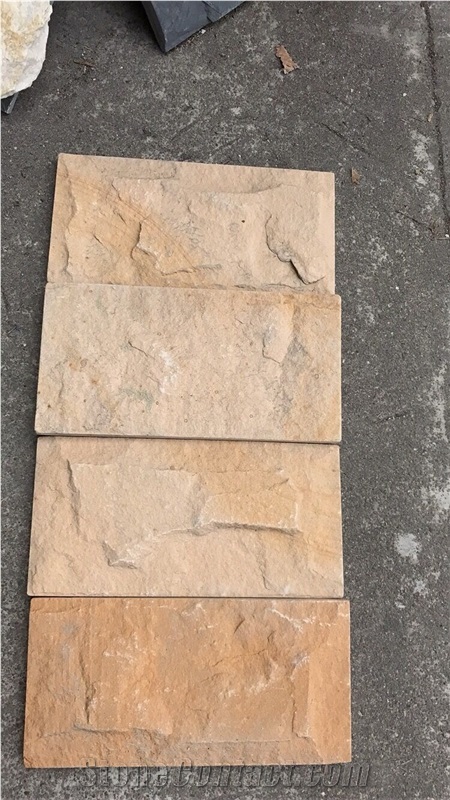 Yellow Sandstone Cultured Stone Wall Panel/Cladding Feature Wall