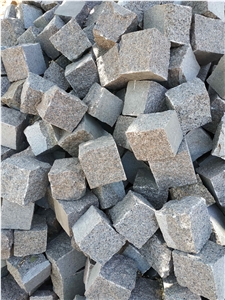 G354 Dark Red Granite Split Surface Cube Stone Cobble Stone Low Price