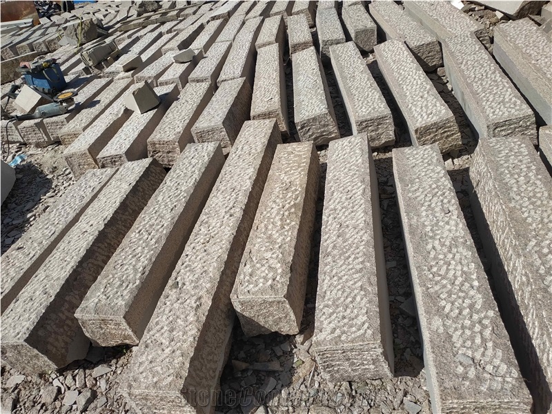 G354 Red Granite Finland V17,V22 Natural Surface Hammered Curbstones