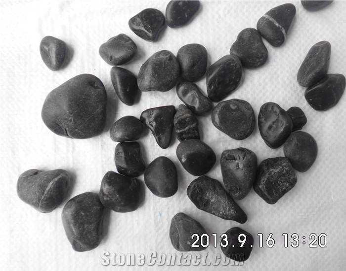 Black Round Polishing Basalt Pebble Stone for Garden Landscaping
