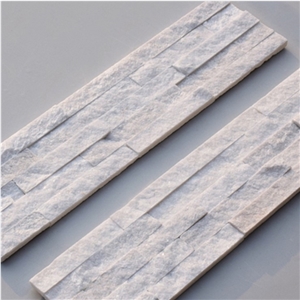 Pure White Quartzite Culture Stone Ledge For Wall Cladding