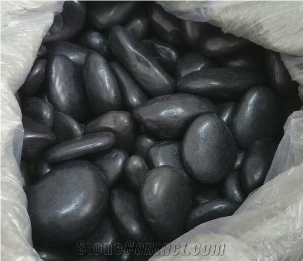 Home Garden Decoration Black Polished Pebbles 2-3Cm