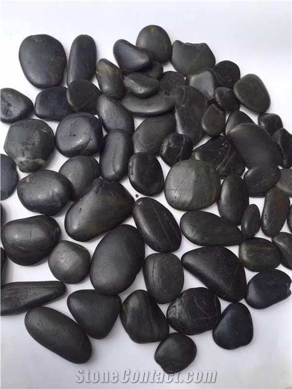 Home Garden Decoration Black Polished Pebbles 2-3Cm