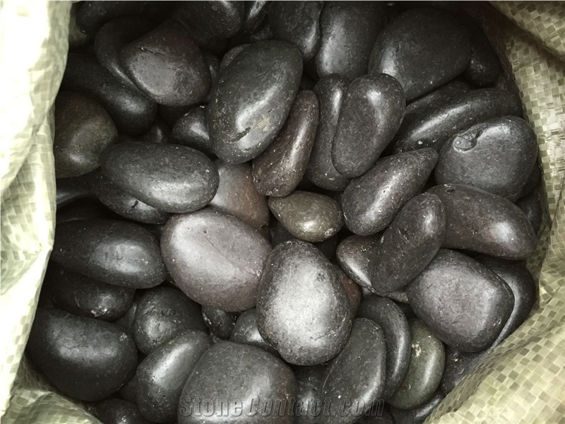 Home Garden Decoration Black Polished Pebbles 2-3Cm