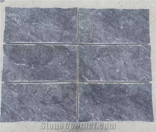 Natural Black Home Decorations Quartzite Flamed Tiles