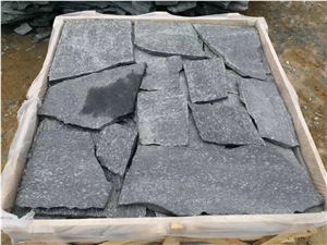 Natural Black Home Decorations Quartzite Flamed Tiles